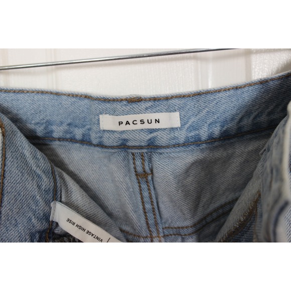 PacSun Vintage High Rise Denim Cut Off Frayed Hem Buttonfly‎ Jean Shorts Size 29 - Picture 4 of 7